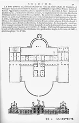 Plan und Aufriss der Villa Barbaro, Maser, Illustration aus einer Faksimile-Ausgabe von 